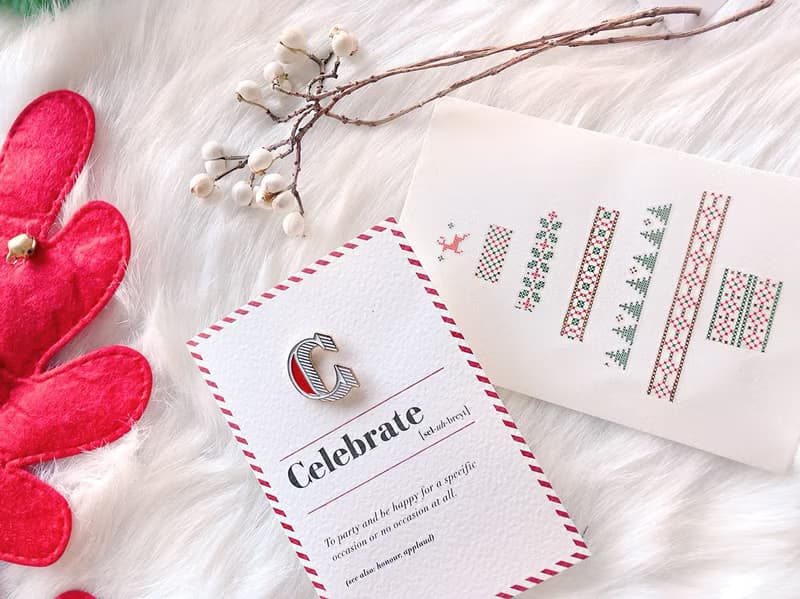 C / Celebrate -琺瑯徽章卡－附信封 開學季 情人卡 萬用字母卡