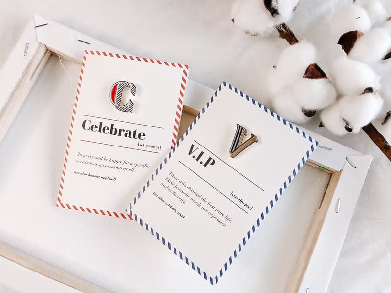 C / Celebrate -琺瑯徽章卡－附信封 開學季 情人卡 萬用字母卡