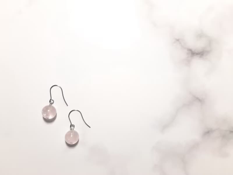粉水晶 / 水晶系列耳環 / 可改耳夾