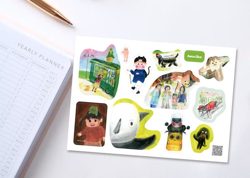 原創角色插畫防水貼紙