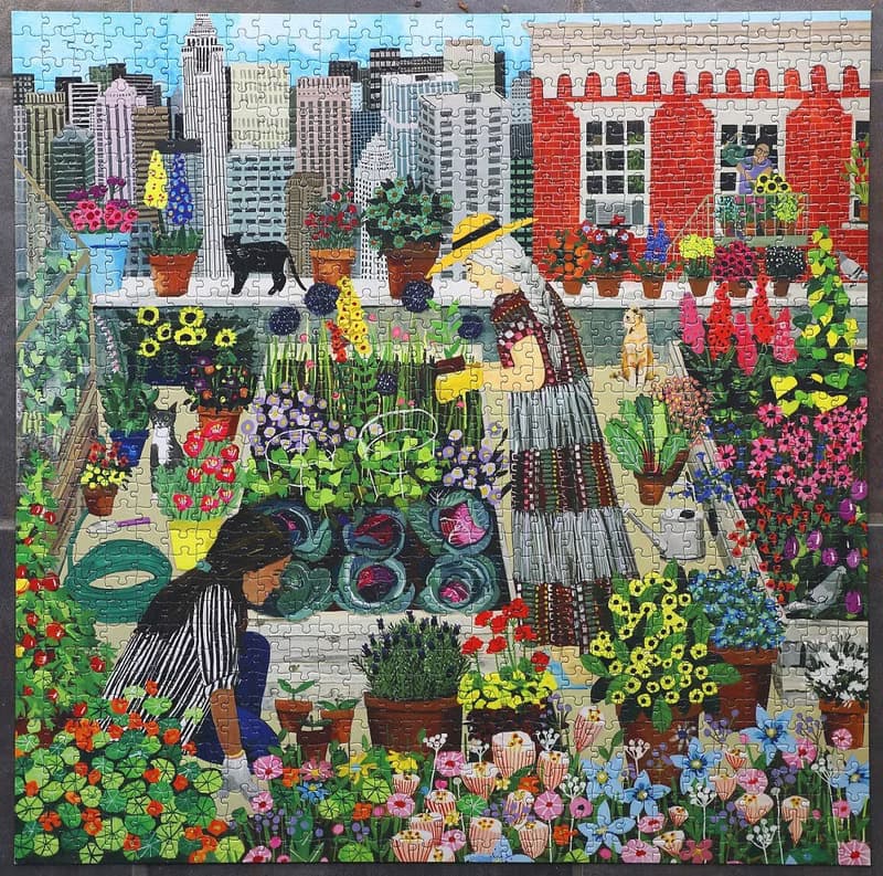eeBoo 1000片拼圖-都市花園 Urban Gardening  1000 Piece Puzzle