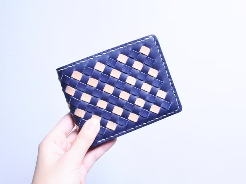 織皮4咭位相片短夾 好好縫 皮革材料包 意大利 植鞣 銀包 情人節