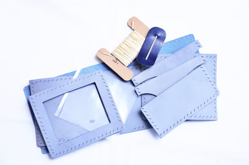 織皮4咭位相片短夾 好好縫 皮革材料包 意大利 植鞣 銀包 情人節