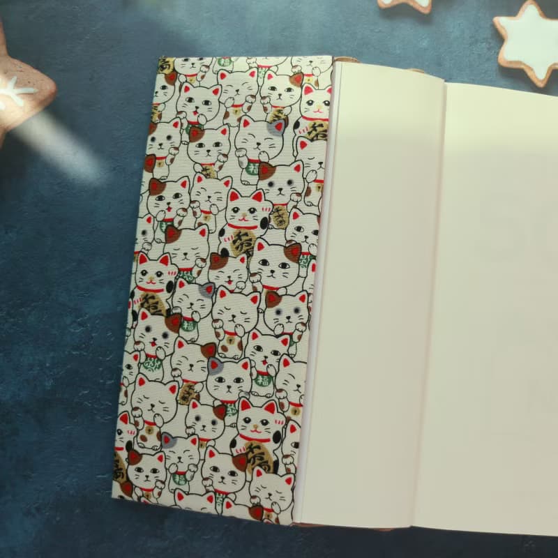 【招財貓】書衣 書套 書皮 可調式書衣 手工布書衣
