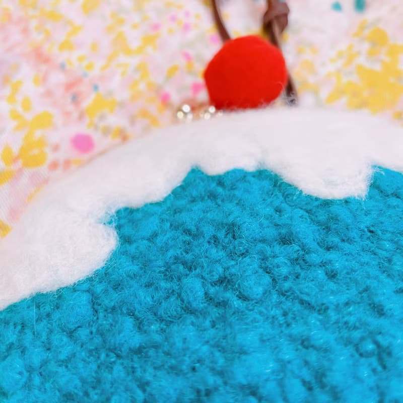 手作富士山圓圓口金包零錢包隨身包