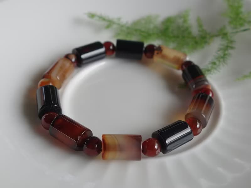 天然瑪瑙管珠 17.3克 手鍊 手串 瑪瑙手串 缐珠 天然瑪瑙 天珠