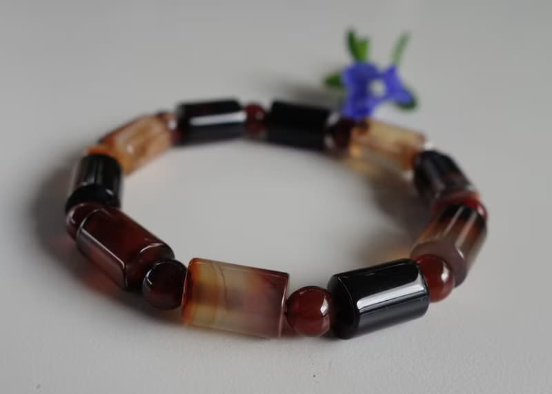 天然瑪瑙管珠 17.3克 手鍊 手串 瑪瑙手串 缐珠 天然瑪瑙 天珠