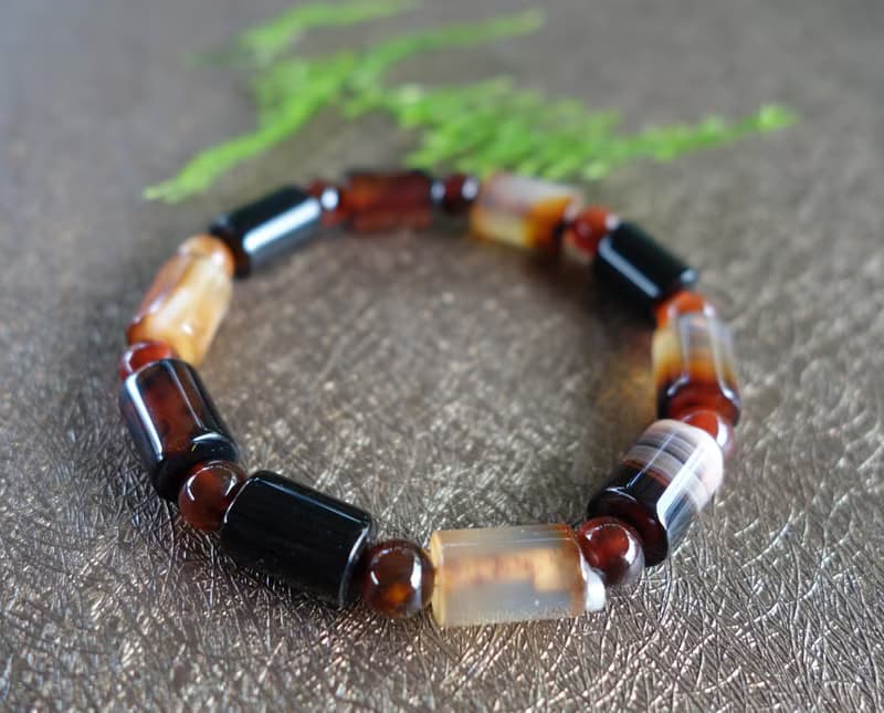 天然瑪瑙管珠 17.3克 手鍊 手串 瑪瑙手串 缐珠 天然瑪瑙 天珠