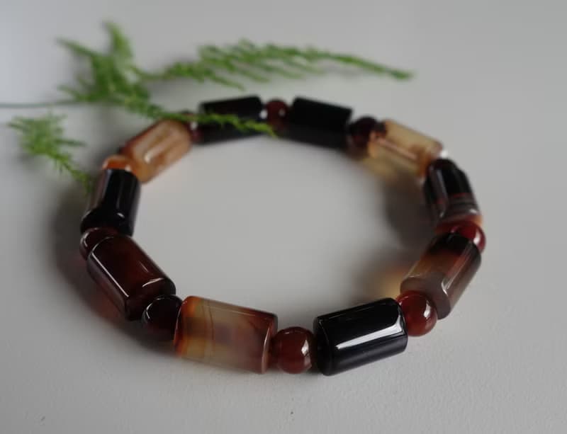 天然瑪瑙管珠 17.3克 手鍊 手串 瑪瑙手串 缐珠 天然瑪瑙 天珠