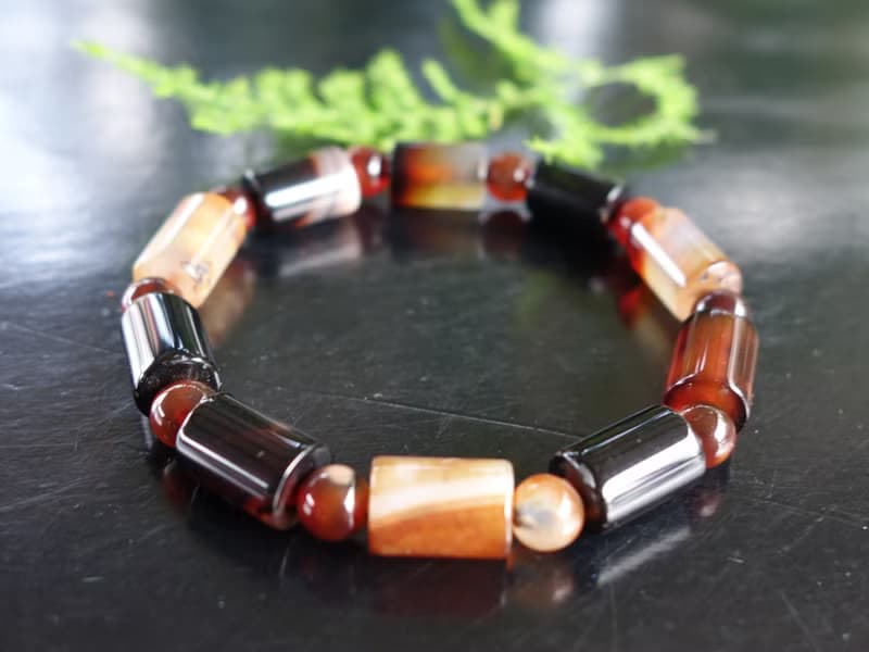 天然瑪瑙管珠 17.3克 手鍊 手串 瑪瑙手串 缐珠 天然瑪瑙 天珠