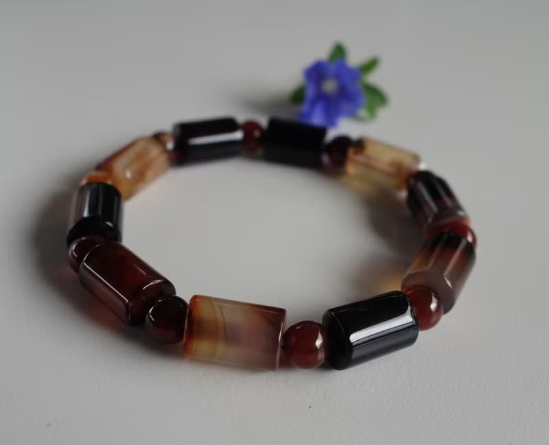 天然瑪瑙管珠 17.3克 手鍊 手串 瑪瑙手串 缐珠 天然瑪瑙 天珠