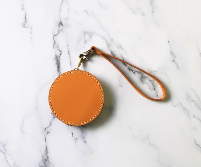 【真皮圓圓拉鍊零錢包】歐洲植鞣牛皮/多色可選