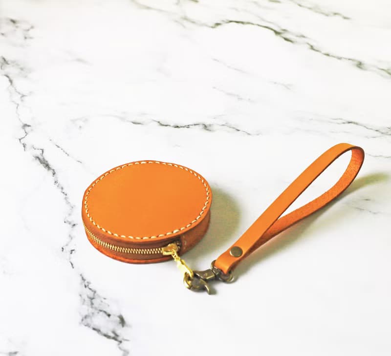 【真皮圓圓拉鍊零錢包】歐洲植鞣牛皮/多色可選