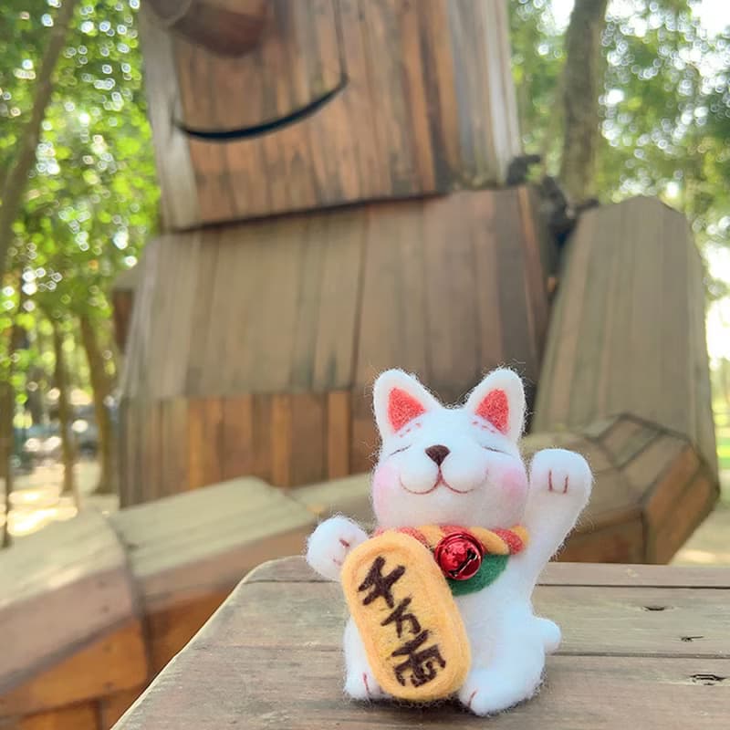 兔包製純手工招財貓羊毛氈 新年開運小物