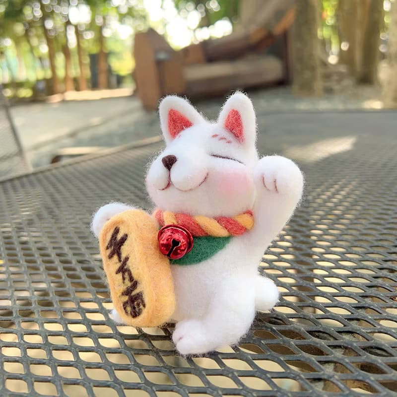 兔包製純手工招財貓羊毛氈 新年開運小物