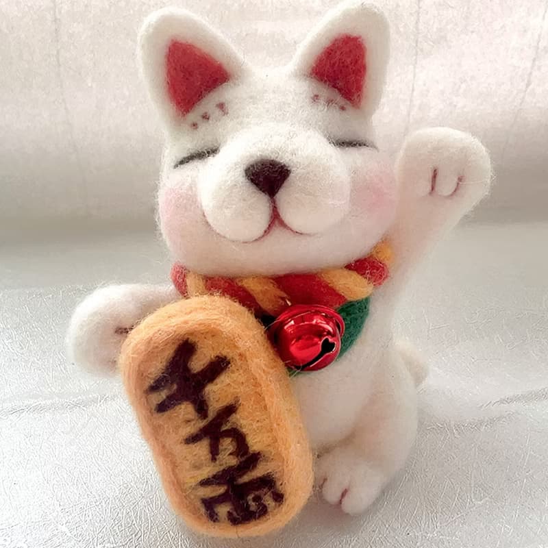 兔包製純手工招財貓羊毛氈 新年開運小物