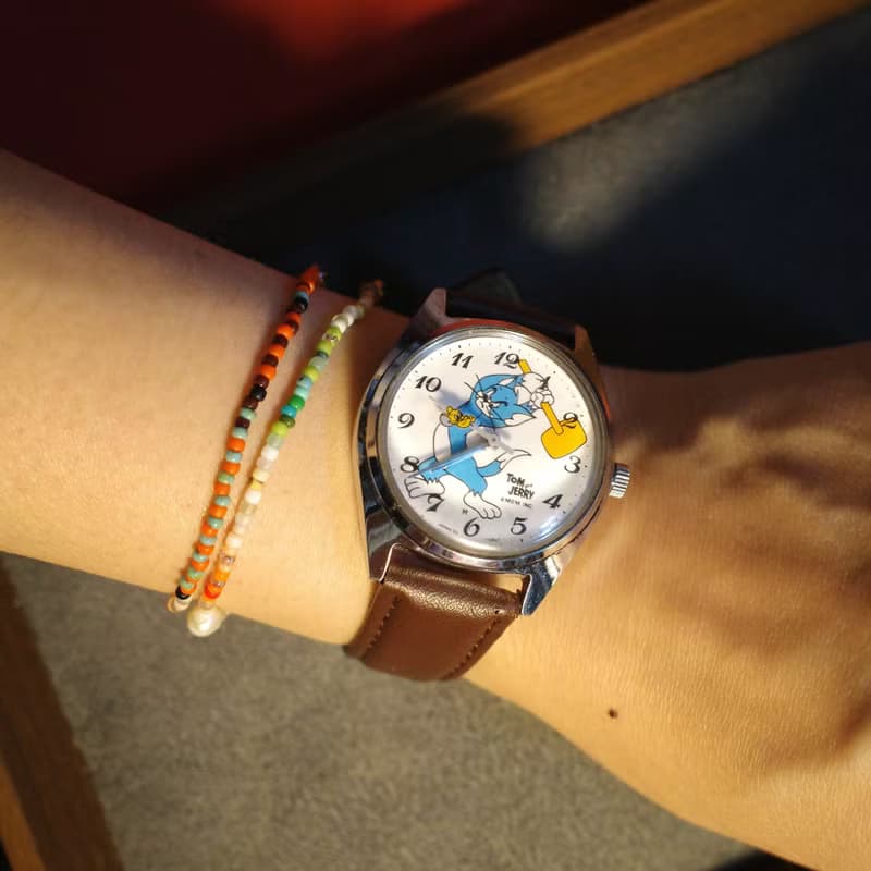 ( Rare )90's Tom & Jerry Manual Watch 猫和老鼠上鏈手錶