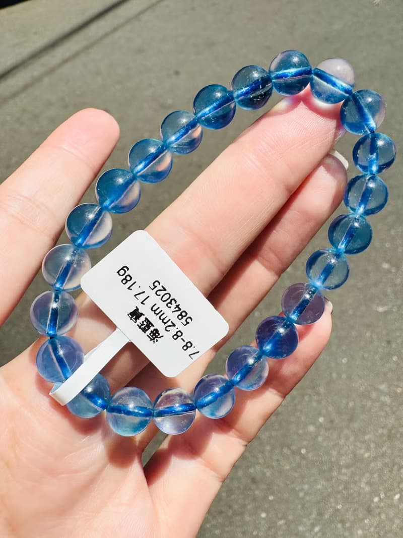 畢業級冰體天空藍海藍寶7.8-8.2mm17.18g平衡情緒減緩壓力溝通力