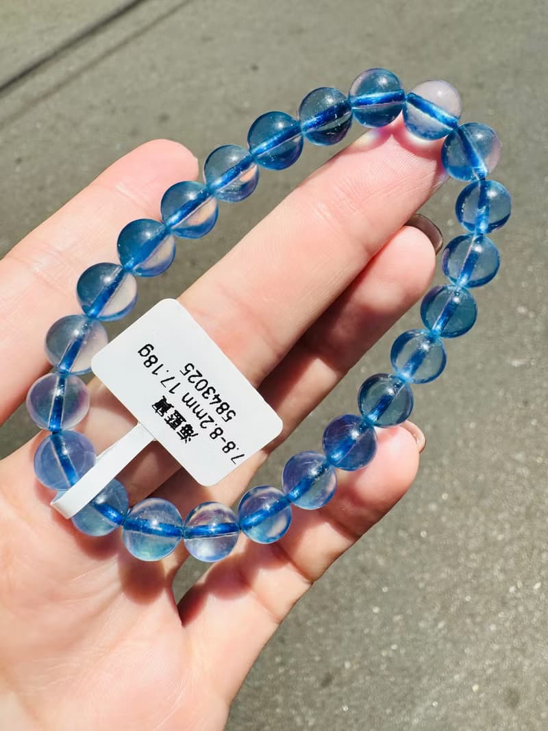 畢業級冰體天空藍海藍寶7.8-8.2mm17.18g平衡情緒減緩壓力溝通力