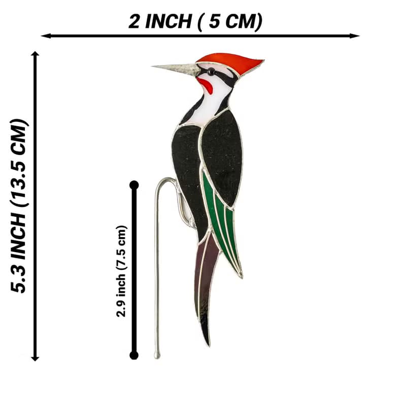 彩繪玻璃啄木鳥捕日器 花盆裝飾 園藝花盆裝飾