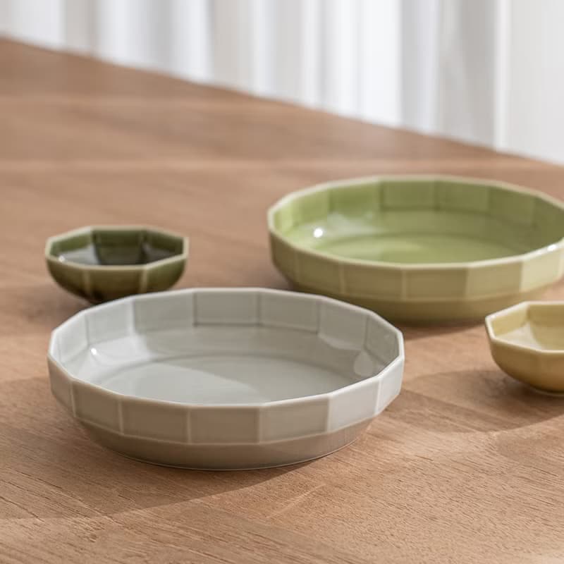 【入厝禮物】 十六角深皿 (18cm) /金善窯