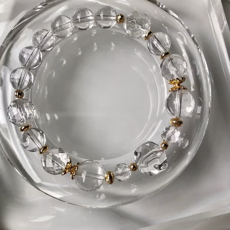 ITS-B630【設計款・白水晶】天然石寶石水晶手鍊手環