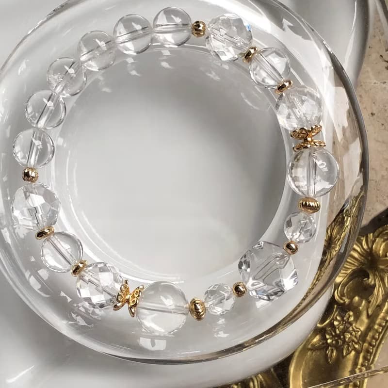 ITS-B630【設計款・白水晶】天然石寶石水晶手鍊手環