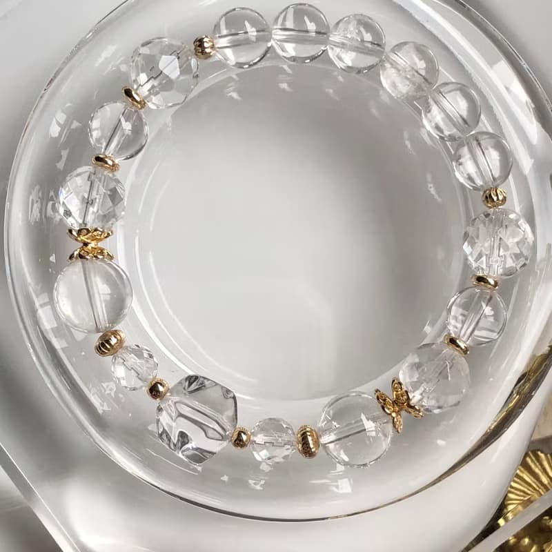 ITS-B630【設計款・白水晶】天然石寶石水晶手鍊手環