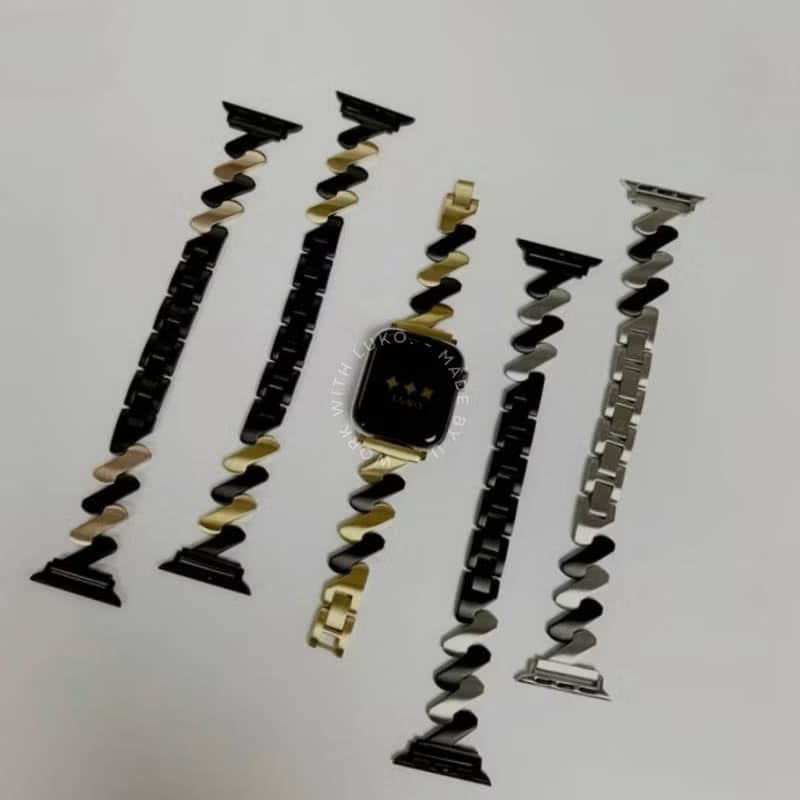 Apple Watch 一字撞色霧面不鏽鋼錶帶
