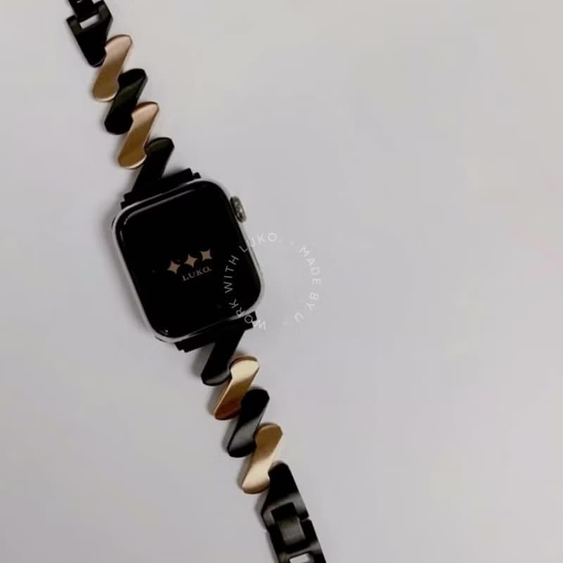 Apple Watch 一字撞色霧面不鏽鋼錶帶