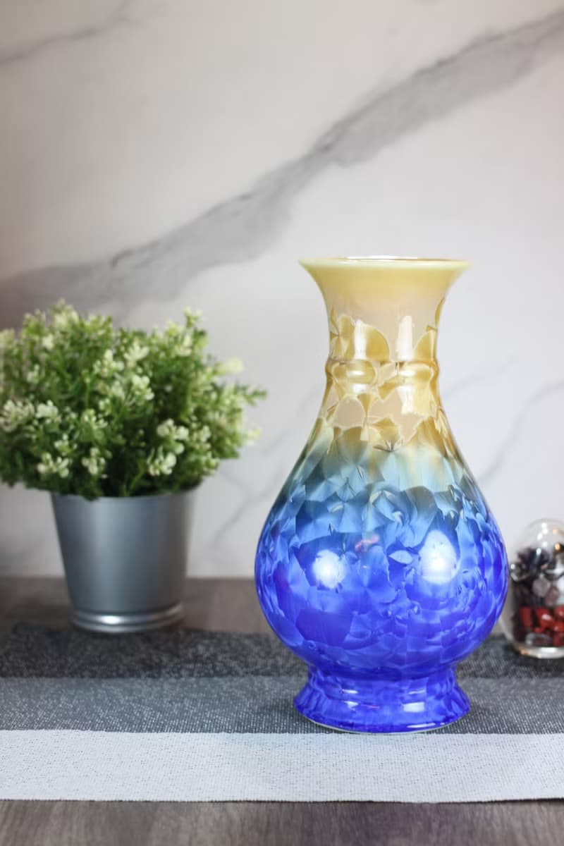 【送禮好物】高25cm 結晶釉 花瓶 鶯歌葉敏祥作品 花器