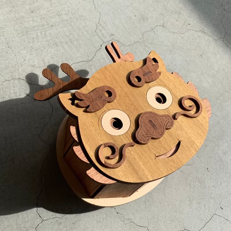 【2024新春 龍年限定】錢龍來 遙遙存錢筒 招財擺飾 手作DIY 木質