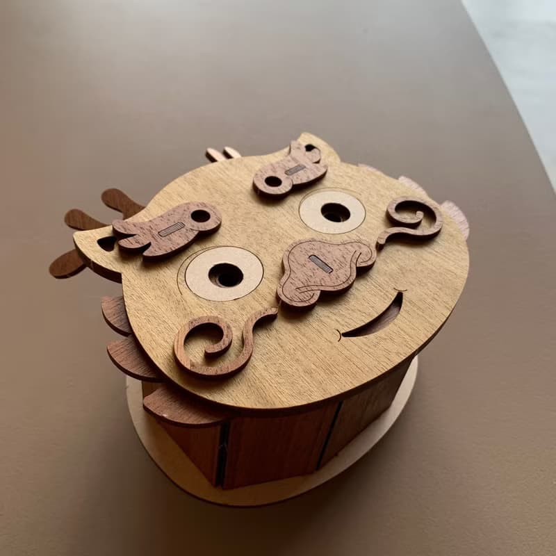 【2024新春 龍年限定】錢龍來 遙遙存錢筒 招財擺飾 手作DIY 木質