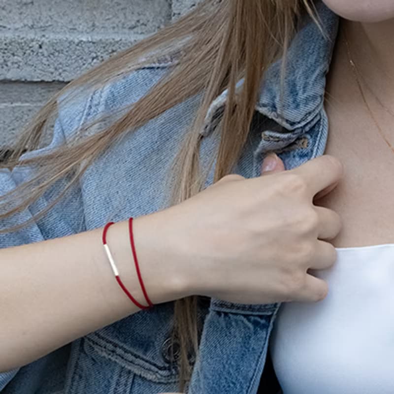 LA LIGNE DOUBLE STRING BRACELET RED
