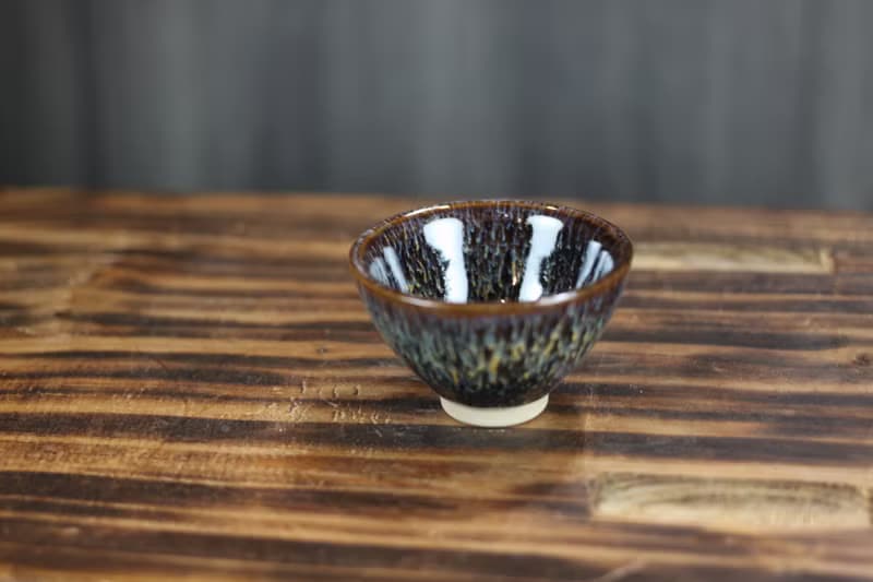 【母親節禮物】45ml 錯落 天目釉 中式小茶杯 鶯歌名家葉敏祥作