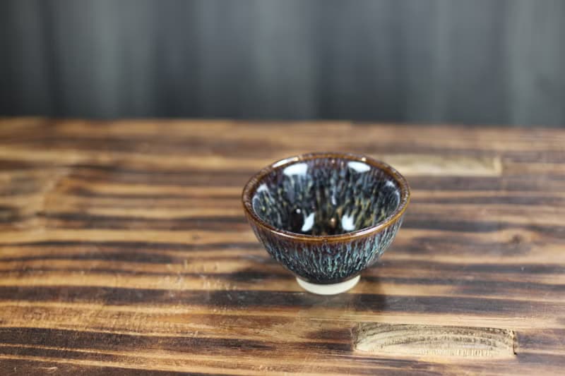 【母親節禮物】45ml 錯落 天目釉 中式小茶杯 鶯歌名家葉敏祥作