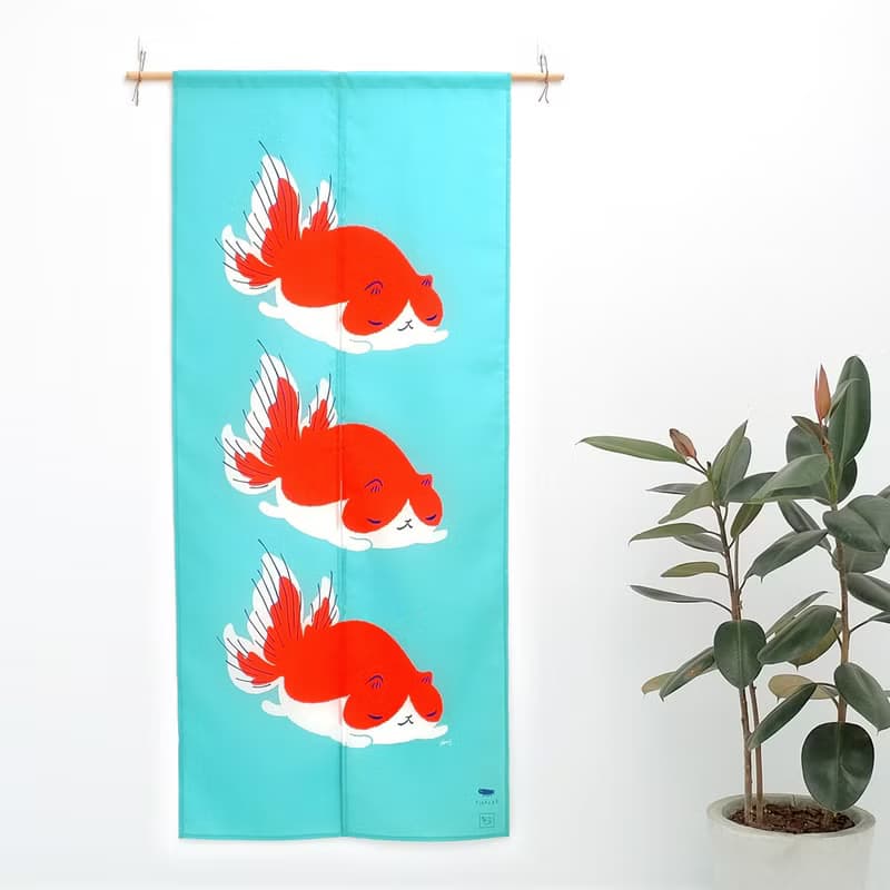 Tisha金魚喵 / 趴姿 - 湖水藍 門簾 / 80*180cm
