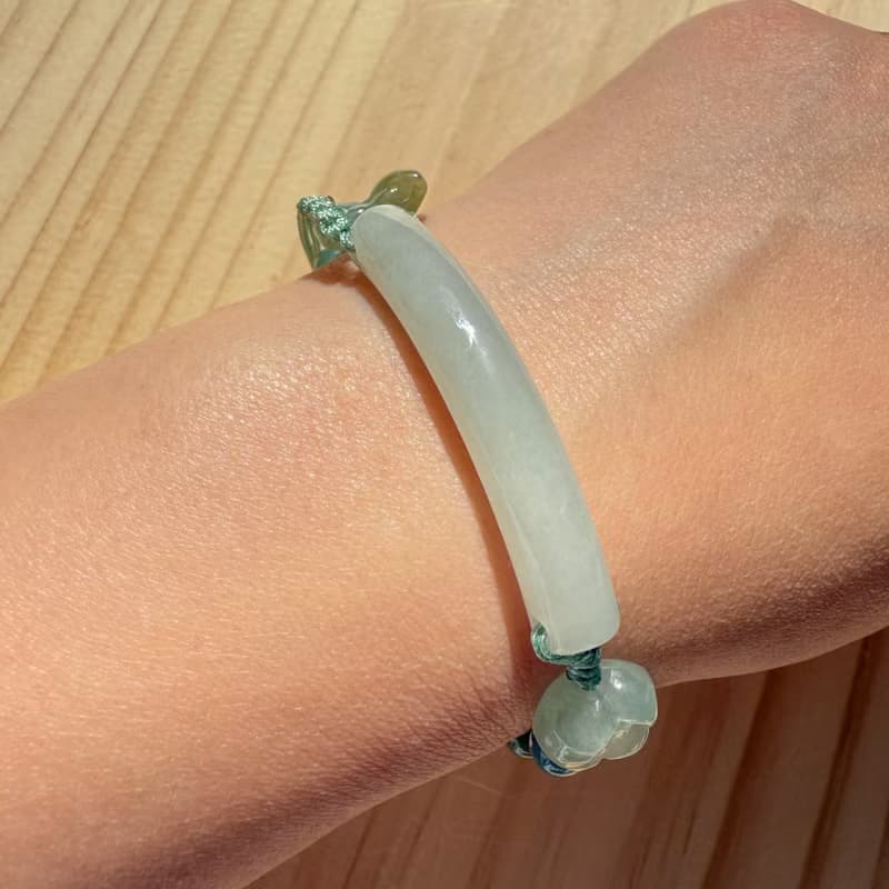 Handmade Jade Bracelet - Emerald Lotus Whisper