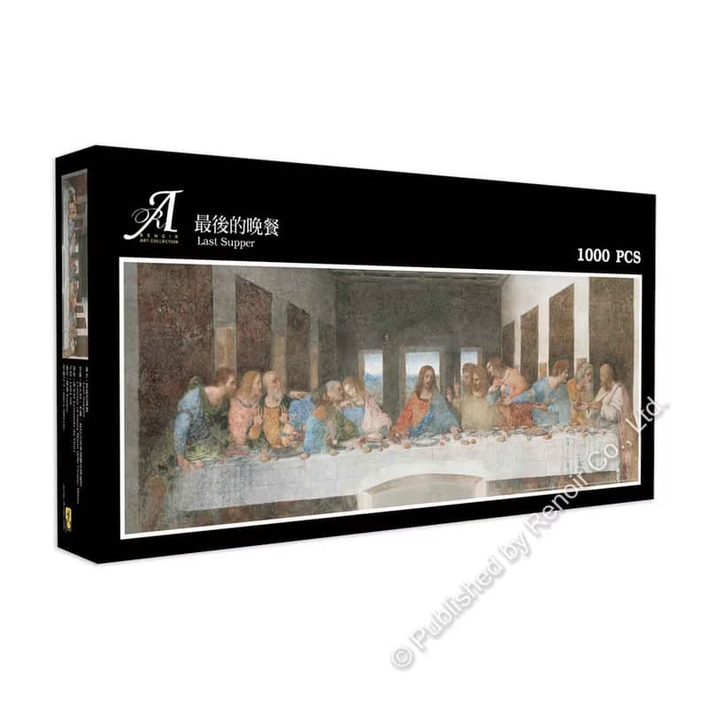 雷諾瓦拼圖文化坊/最後的晚餐/1000片拼圖/達文西/長幅