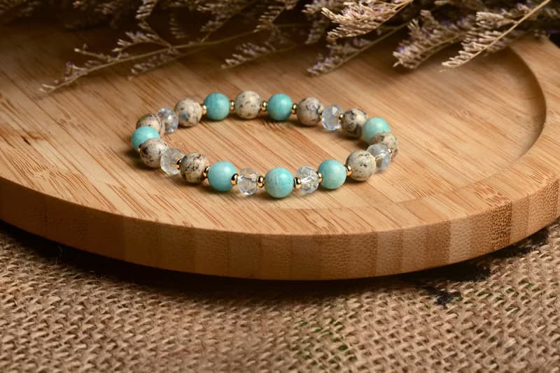 【神山晶礦】K2BLUE天河托帕手串/K2BLUE/天河石/托帕石