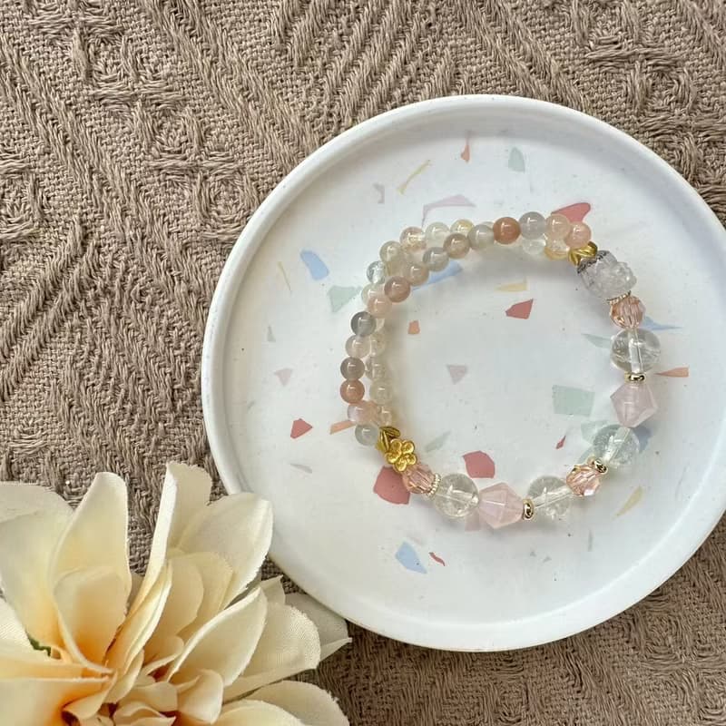 黃金超七貔貅半雙層彈性手鍊