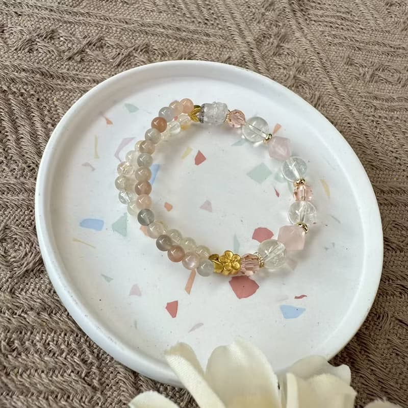 黃金超七貔貅半雙層彈性手鍊