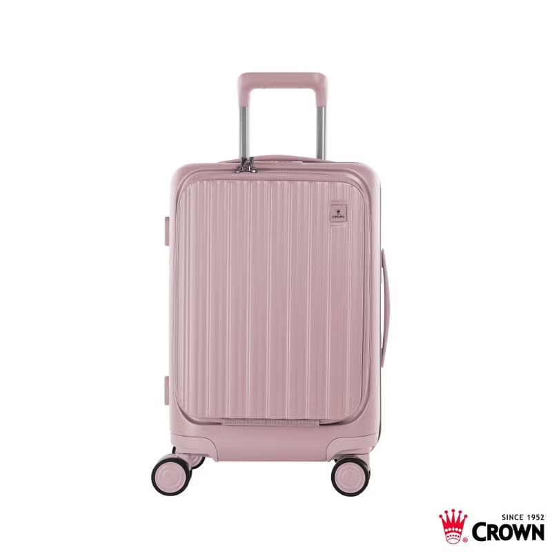 【CROWN】21吋 BOXY 前開框架拉桿箱 登機箱  粉色