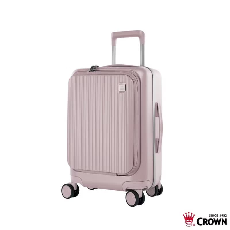 【CROWN】21吋 BOXY 前開框架拉桿箱 登機箱  粉色
