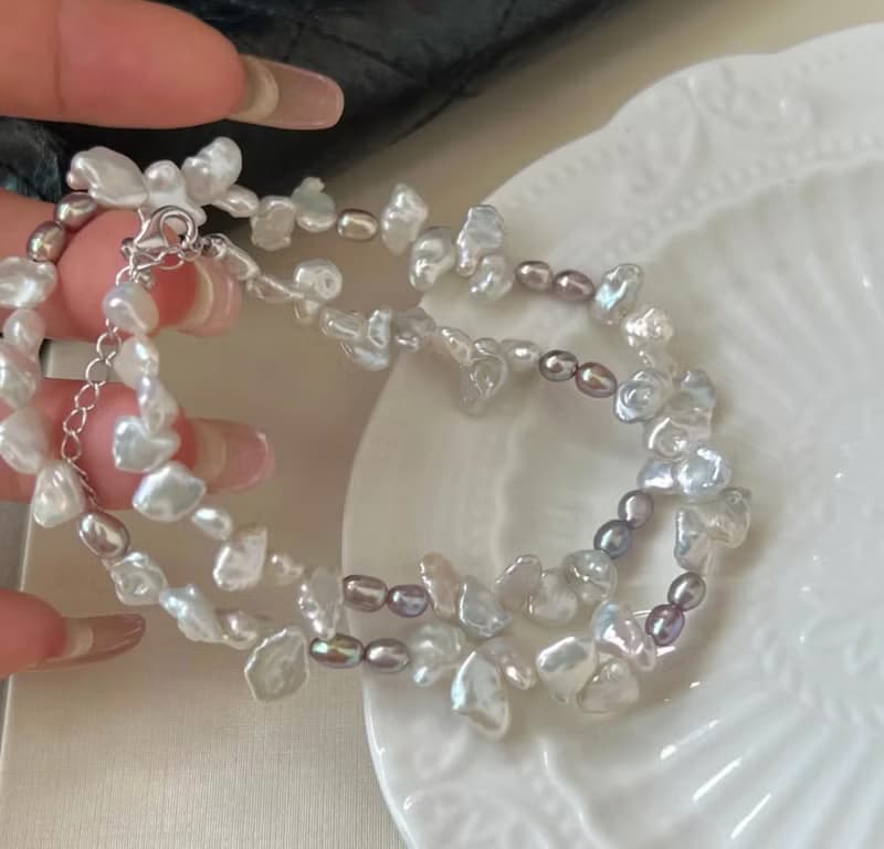 YuanPearl天然巴洛克珍珠墜銀設計款珍珠手鏈baroquepearl