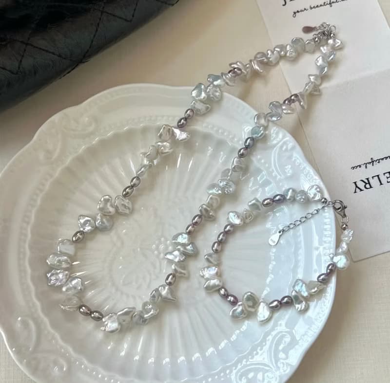 YuanPearl天然巴洛克珍珠墜銀設計款珍珠手鏈baroquepearl