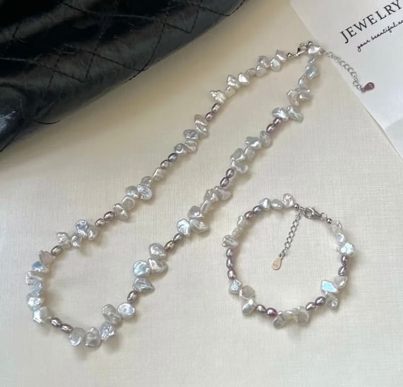 YuanPearl天然巴洛克珍珠墜銀設計款珍珠手鏈baroquepearl