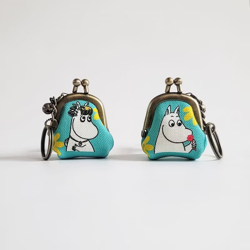 【Pinkoi x Moomin】姆明與歌妮 迷你 口金包 鑰匙圏 吊飾 -綠