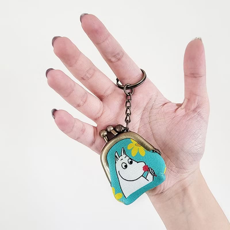 【Pinkoi x Moomin】姆明與歌妮 迷你 口金包 鑰匙圏 吊飾 -綠