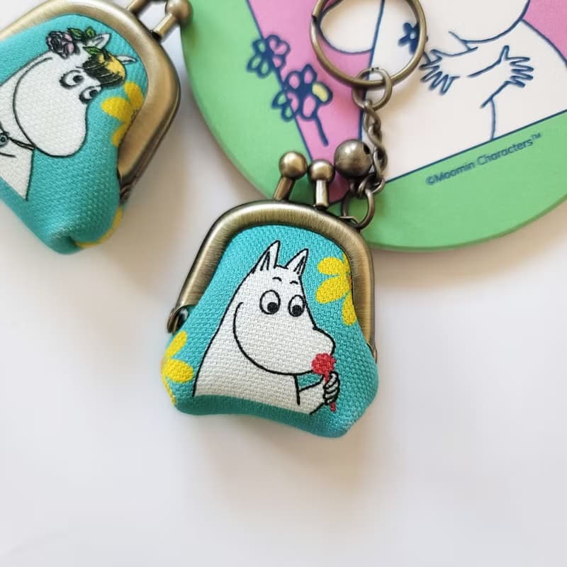 【Pinkoi x Moomin】姆明與歌妮 迷你 口金包 鑰匙圏 吊飾 -綠